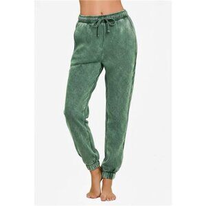 Zenana Acid Wash Fleece Sweatpants with Pockets